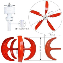ZSFHJZC 3000W/4000W/5000W Wind Turbine Generator, 12V 24V 48V 5 Blades Vertical Wind Turbine Kit, 3 Phase AC Permanent Magnet Generator with Controller, Small Wind Turbine Generator,4000W-12V