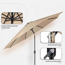 JOMRTS Garden Parasols Umbrellas, 8.8 Ft Crank and Tilt Patio Umbrella, Waterproof Sun Shade for Outdoor Settings, Pool, Beach, Courtyard, Lawn