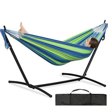 Hammock with Stand,Heavy-Duty 2 Person Indoor Outdoor Stand Hammock with Carry Bag,Double Detachable Stand Hammock for Lounger,Porch,Indoor,Outdoor,Patio(A)