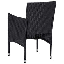 DYRJDJWIDHW Outdoor Furniture Sets Clearance,muebles,Outdoor Seating Furniture,5 Piece Patio Dining Set Black Poly Rattan and Acacia WoodSuitable for Patio, Garden, Gazebo Low