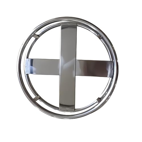 SDdPulse Stainless Steel Stock Pot Rack - Round Trolley Plant Caddy with Wheels - Mobile Base for Gas Bottles and Planters,Silver-82x22cm