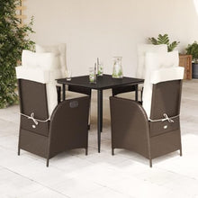YITHOPI 5 Piece Patio Dining Set with Cushions Brown Poly Rattan Versatile Lounge Furniture Outdoor Lounge Set Patio Furniture Sets Balcony Furniture Sets for patios, Gardens, Decks