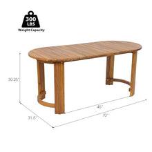 Christopher Knight Home Celia Acacia Wood Outdoor Dining Table, Patio Dinner Table for 6, 70" Oval Dining Table with Curved Leg Frame for Garden, Spacious Table for Patio Furniture Set, Teak