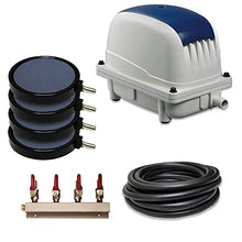 5.3 CFM Pond Aeration System, 50 Ft Weighted Tubing, Four 8 in Diffusers