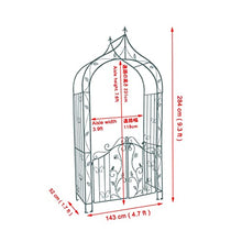 iumLeap Garden Arch 111.8" High X 56.3" Wide, Rose Arbour for Various Climbing Plant, Weather Resistant Pergola Archway Trellis, Outdoor Garden Lawn Backyard Arbor Stand with Gate