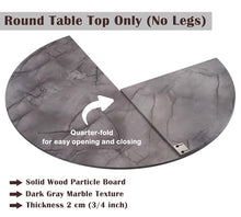 Innovz Round Table Tops Dark Gray Marble Finish, Wood Folding Tabletop Without Legs, Modern Circular Desk Top Only for Family Dinner, Party, Commercial Catering(190cm(75inch))