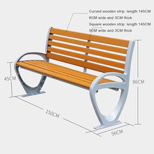 TGBHM 3-Seater Outdoor Garden Bench 59-Inch Weather-Resistant Metal Porch Chair Cast Aluminum Frame Load-Bearing 1200LBS with Backrest and Armrests,Glass Fiber Reinforced Plastic-One Size