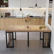 NTYUNRR 23.6" - 118" Extendable Dining Room Table, Modern Extra Long Folding Dining Tables for 2-10 People, Outdoor Patio Furniture Set, Adjustable Kitchen Dinner Table, Ancient Wood
