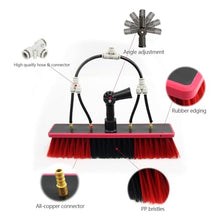 Kindevieft Water Fed Poles Kit, Adjustable Window Cleaning Poles Tool, Rotatable Brush Head Telescopic Cleaning Brush for Outdoor Window Glass Solar Panel,10.8M/36FT