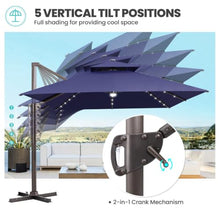 OROTLECT 13' X 10' Patio Lighted Cantilever Umbrella, Base Included