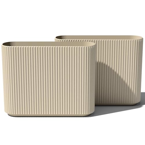 Veradek Demi Series Span Planter - Tall and Wide Outdoor Planter with Shelf