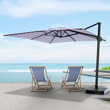Midtown Umbrellas 9x9 Ft Outdoor Cantilever Patio Umbrella - Terylast Midtown Stripes