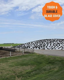 Farm Plastic Supply - String Reinforced Silage Cover Black/White - 6 Mil - Heavy Duty Polyethylene Plastic for Silage Cover, Bunker Cover for Farming, Agriculture (20' x 125')