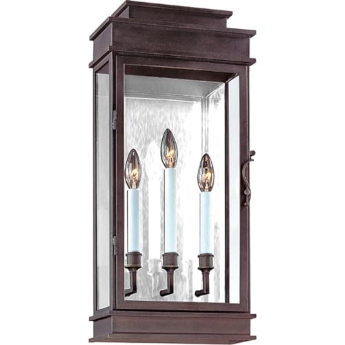 Troy Lighting Vintage 24"H 3-Light Outdoor Wall Light - Vintage Bronze Finish with Clear Glass