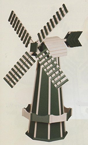 Medium Poly Windmill Green & Ivory