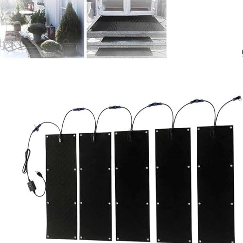 FRGIJUVGY Snow Melting Pad,Winter Ice Melt Pad,Non-Slip,with 1.5m Power Cord,for Winter Stairs, Steps,Doorway, Sidewalk(Size:10 * 48in,Color:5 Piece)