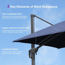 OROTLECT 9' X 12' Rectangle Cantilever Patio Umbrella Gray Pole Outdoor Umbrella With UV Protection,Navy