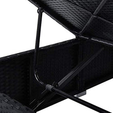 WANGKENSU 3 Piece Patio Sun Loungers with Tea Table,Outdoor Lounge Chaise, Lounger for Pool, Beach Sun Tanning Chair,Outdoor Bed,Deck Chair, Poly Rattan Brown (Black+blackmaterial 76.8" x 23.6"