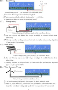 KZZAAO 9000W Renewable Energy Controller Universal for Off Grid Wind Solar Hybrid Systems Hybrid Charge Controller,48V