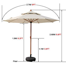 3WWWQMAA8 Patio Umbrella Outdoor Garden Parasol, 2 Layers BBQ Table Umbrella/Large Market Umbrella with 8 Ribs and Adjustable Crank, 2.7m/9ft (Color : Red Wine) (Green) (Beige)