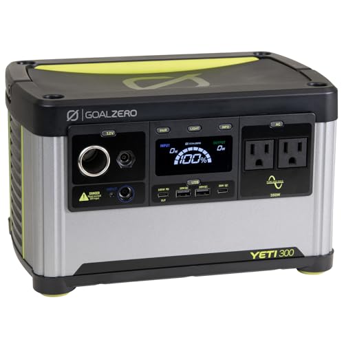 Goal Zero Yeti 300 Portable Power Station, 297Wh LiFePO4, Solar Ready