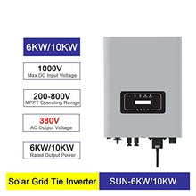 RAEZWJTDC 6KW 10KW Three Phase Solar Grid Tie Inverter 200V-800VDC Input to 380VAC Output(10KW)