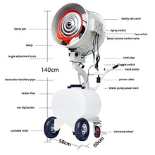 LLYB Cooling Fan Hand-Push Misting Fans, Outdoor Oscillating Cooling Pedestal Fan, Cooling,Misting, Dusting, Humidifying 90° Oscillation with Wheels Ideal for Commercial Venues Factory Workshop Flow