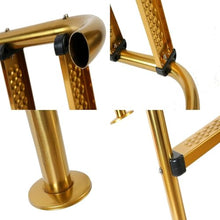 Gold Stainless Steel Pool Ladder, Ground Pool Access Device, Pool Handrail W/Base Cover, Easy Assemble Climb (2/3/4 Steps)