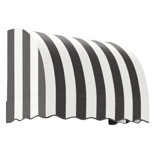 Awntech 3' Savannah (40.5"-31"-24") Waterfall Closed-Sides Awning, Black/White Stripe