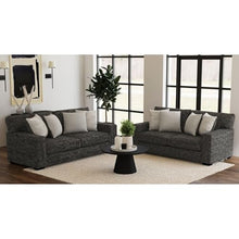 Picket House Furnishings Molly Loveseat Galactic Charcoal with 4 Pillows