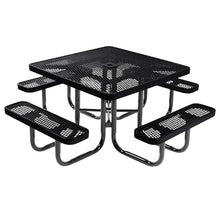 COATEDOUTDOORFURNITURE 46In Square Picnic Table, Expanded, Black