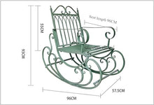 ERoomQ Outdoor GThe Bench,Patio Rocking Chairs with Antique Brown Finish, Outdoor GThe Metal Iron Rocking Chair Seating, w/Scroll Design Patio Bench (Antique Green)