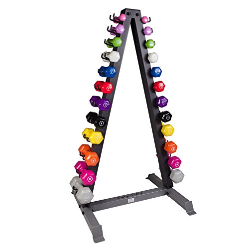 Body-Solid Vertical Dumbbell Rack with Vinyl Dumbbells