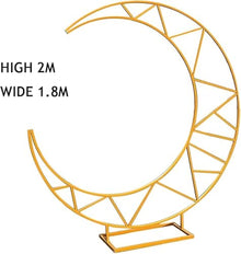 Moon Wedding Arch, Metal Arch Backdrop Wedding Props Decor Backdrop, Curved Design Flower Balloon Frame for Wedding Birthday Party Anniversary Decor(Color:White)