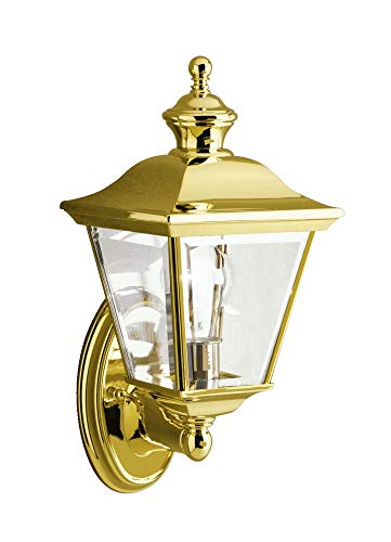 Kichler Bay Shore Outdoor Wall Light, Polished Brass