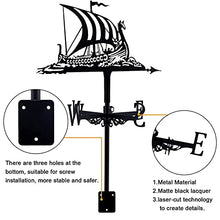 Weather Vane Metal Weathervane with Roof Mount Viking Battleship Motorcycle Weathercock Flying Roof Garden Metal Decorations for Outdoor Farm Yard Mount Yard (Style 5) (Style 1)