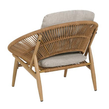 Papasan Style Faux Rattan Patio Lounge Chair w/Removable Cushions for Garden, All Weather Outdoor Accent Chair w/Ergonomic Curved Backrest & Wood Textured Iron Frame for Porch (Set of 2)