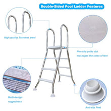 Escalator height 65 in 3 Step Pool Ladder Above Ground 304 Stainless Steel