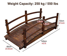CMYUN Outdoor Natural Garden Bridge/Small Footbridge with Rails, Carbonized Creek Pond Bridges Garden Decor, Retro Decorative Wood Bridges