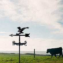 Weathervane in Garden & Outdoor Metal Weather Vane with Creative German Shepherd Go Fishing Bald Eagle Fighter Plane Shaped Weathercock Wind Direction Indicator (Style 5) (Style 4)