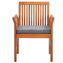 LPERTGFHU 8 Piece Patio Dining Chairs Set with Dark Gray Cushions, Solid Acacia Wood Outdoor Garden Furniture for Backyard, Deck, and Porch
