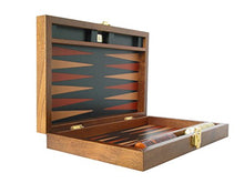Zaza & Sacci Wood Backgammon Board Game Set Medium Brown/Black 16 Inch