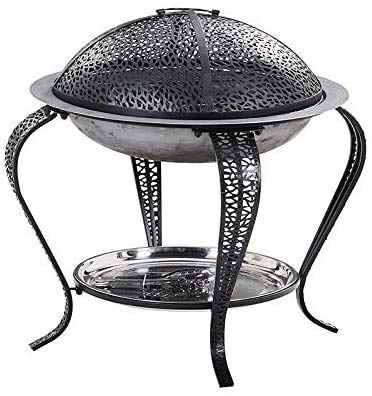 Fire Pits Outdoor Wood Burning Fire Pit Bonfire Wood Burning Patio Coal Grill Firepit for Outside Grill Charcoal Smokeless Grill with Spark Screen Poker with Cover BBQ Cooking for Outsi