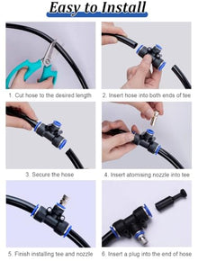 Drip Irrigation System Automatic Heat Dissipstion Sprinkler System for Street, Site Fence/Garden Watering Drip Irrigation Kit, Cooling Spray Equipment for Farm Factory