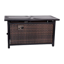 Flash Furniture 45"x25" Outdoor Propane Fire Pit Table, Black