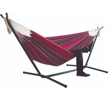 PXIWDAN Hammock Double Hammock with Space Saving Steel Stand Included 2 Person Heavy Duty Outside Garden Yard Outdoor Hamock Outside(D)