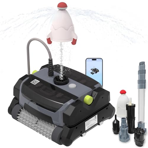BCTIU Robotic Pool Vacuum Cleaner, Wall-Climbing, 56ft Cord, Grey