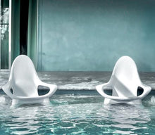REZVANI FURNITURE STUDIO Tenjam Woosah Chair Set of Two Pool Lounge Chairs White Granite