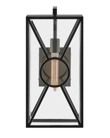 Hinkley Brixton Medium Outdoor Wall Mount Lantern, Black Finish