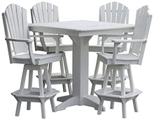 Furniture Barn USA Poly Lumber Adirondack Swivel Bar Chair with Arms White